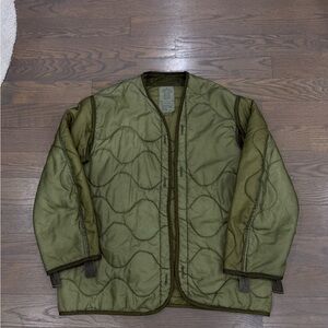 Olive Green Quilted Vintage Military Liner